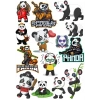 Panda Sticker Set-6 14 Parça Telefon, Tablet, Defter, Laptop Sticker