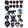 Panter Sticker Set -3 17 Parça Telefon, Tablet, Defter, Laptop Sticker