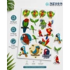 Papağan Sticker Set-2 17 Parça Telefon, Tablet, Defter, Laptop Sticker