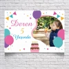 Pasta ve Balon Temalı Doğum Günü Afişi 70X100 cm