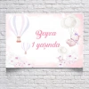Pembe Balon Temalı Doğum Günü Afişi 50X70 cm