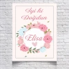 PEMBE ÇİÇEKLİ DOĞUM GÜNÜ AFİŞİ 70X100 cm