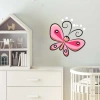 Pembe Çizim Kelebek Sticker
