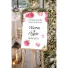 Pembe Güllü Düğün, Nişan ve Söz Karşılama Panosu – 50x70 cm