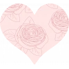 Pembe Güllü Kalp Duvar Stickerı