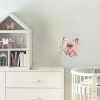 Pembe Tonlu Kelebek ve Çiçekler Duvar Stickerı