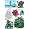Poseidon Sticker Set-1 9 Parça Telefon, Tablet, Defter, Laptop Sticker