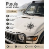 Pusula Araba Sticker 17x17 Cm Siyah
