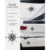 Pusula Araba Sticker 17x17 Cm Siyah