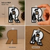 R Harf Yılbaşı Süsü – MDF Çam Ağacı Desenli Asılabilir Dekor (5x5 cm)