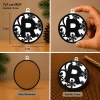R Harf Yılbaşı Süsü – MDF Çam Ağacı Desenli Asılabilir Dekor (7x7 cm)