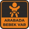 Arabada Bebek Var Sticker 10x10 cmRenkli Sticker