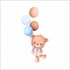 Renkli Balonlu Neşeli Ayıcık Duvar Stickerı