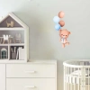 Renkli Balonlu Neşeli Ayıcık Duvar Stickerı