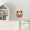 Renkli Çiçek Taçlı Panda Duvar Stickerı