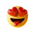 Kalpli Gözlü Emoji Sticker 10x10 cmRenkli Sticker
