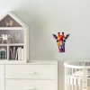 Renkli Yüzlü Zürafa Duvar Stickerı