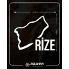 Rize Harita Araba Sticker 17x17 Cm Beyaz