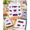 Rusya Sticker Set – A5 Rusya Bayrağı Temalı Laptop Telefon Defter Sticker Seti