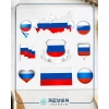 Rusya Sticker Set – A5 Rusya Bayrağı Temalı Laptop Telefon Defter Sticker Seti