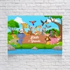 Safari Sevimli Hayvanlar Temalı Doğum Günü Afişi 35X50 cm