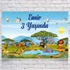 Safari Temalı Doğum Günü Afişi 35X50 cm
