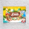 Safari Yaz Tatili Temalı Doğum Günü Afişi 35x50 Cm