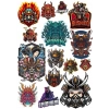 Samurai Savaşçı Sticker Set-6 17 Parça Telefon, Tablet, Defter, Laptop Sticker