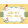 Sarı Bebek ve Oyuncak Temalı Baby Shower Afişi 50x70 Cm