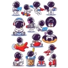 Sevimli Astronot Sticker Set 2 15 Parça Telefon, Tablet, Defter, Laptop Sticker