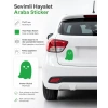 Sevimli Hayalet Araba Sticker 17x17 Cm Yeşil