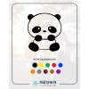 Sevimli Panda Araba Sticker 17x17 Cm Siyah
