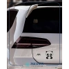 Sevimli Panda Araba Sticker 17x17 Cm Siyah