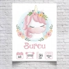 Pembe Unicorn Temalı Yaş Panosu