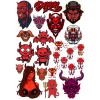 Şeytan Sticker Set 6 17 Parça Telefon, Tablet, Defter, Laptop Sticker
