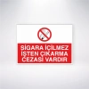 Sigara İçilmez İşten Çıkarma Cezası Vardır Sticker 20X28 Cm