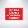 Sigara İçilmez Motorunu Durdur Sticker 20X28 Cm