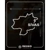 Sivas Harita Araba Sticker 17x17 Cm Beyaz