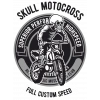 Skull Motocross Sticker 10x10 cmRenkli Sticker