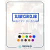 Slow Car Club Araba Sticker 17x17 Cm Mavi