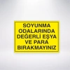 Soyunma Odalarında Para ve Değerli Eşya Bırakmayın Sticker 20X28 Cm