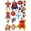 Süper Kahramanlar Sticker Set 14 Parça Telefon, Tablet, Defter, Laptop Sticker