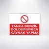 Tanka Benzin Doldururken Kaynak Yapma Sticker 20X28 Cm