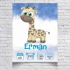 Sevimli Zürafa Temalı Yaş Panosu