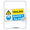 Tehlike Baret Alanı Sticker 20X28 Cm