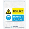 Tehlike Baret Alanı Sticker 20X28 Cm