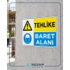 Tehlike Baret Alanı Sticker 20X28 Cm