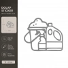 Temizlik Malzemeleri Mat Gri Dekoratif Folyo Sticker 14x14 cm