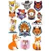 Tilki Fox Sticker Set-1 13 Parça Telefon, Tablet, Defter, Laptop Sticker