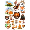 Tilki Fox Sticker Set-2 13 Parça Telefon, Tablet, Defter, Laptop Sticker